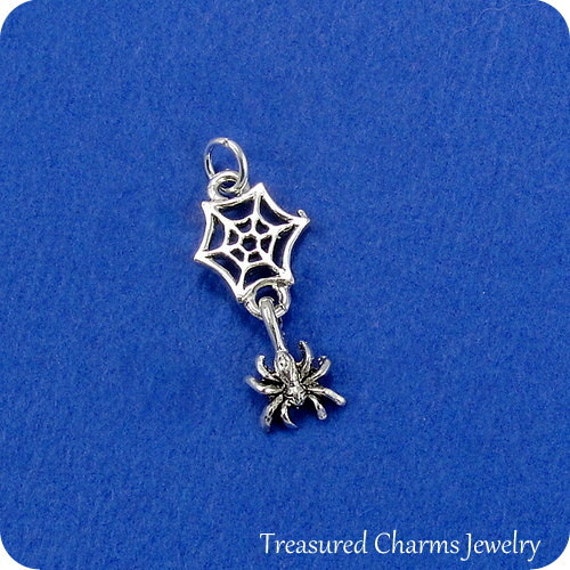 Spider Web Charm Silver Plated Spider Web Charm for Necklace