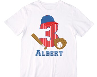 Personalized Baseball Birthday Shirt or Bodysuit - Personalized with Any Name and Age!