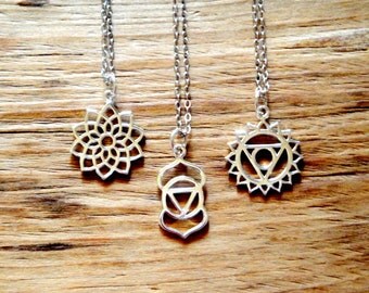 Chakra Sterling Silver Charm Necklace