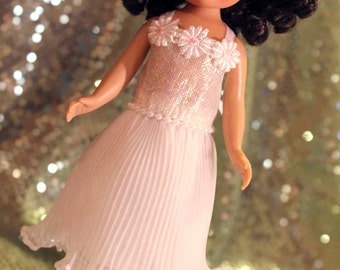 White Shimmer Dress for Lati Yellow & Other Approx 16 cm Dolls