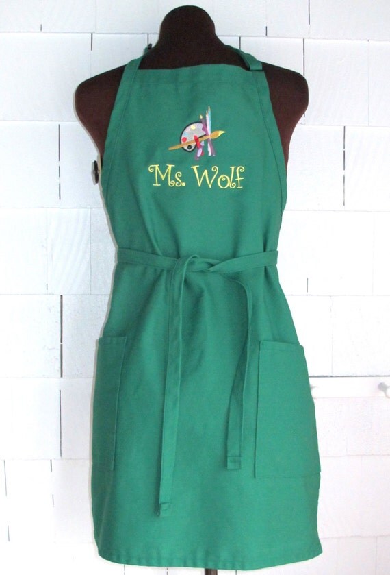 Adult Personalized Paint Palette Artist Apron Monogrammed