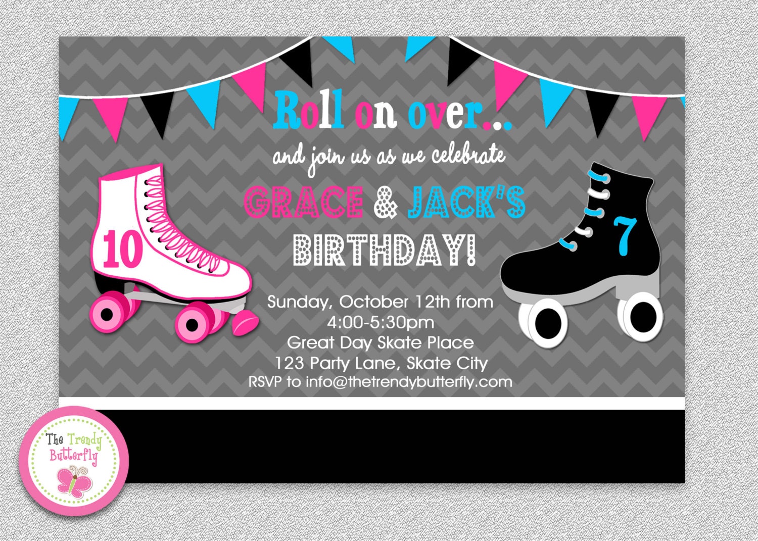 Roller Skate Invitations Printable 3