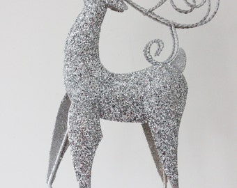 gold glitter deer figurine