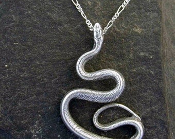 Sterling Silver Snake Pendant on a Sterling Silver Chain