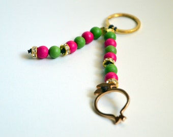 Lucky Pommegranate Charm Keychain . New Year Gift . Keyholder . Christmas Gift .Turquoise Stone Key Chain . Key Μyrmidons . Porte-clés