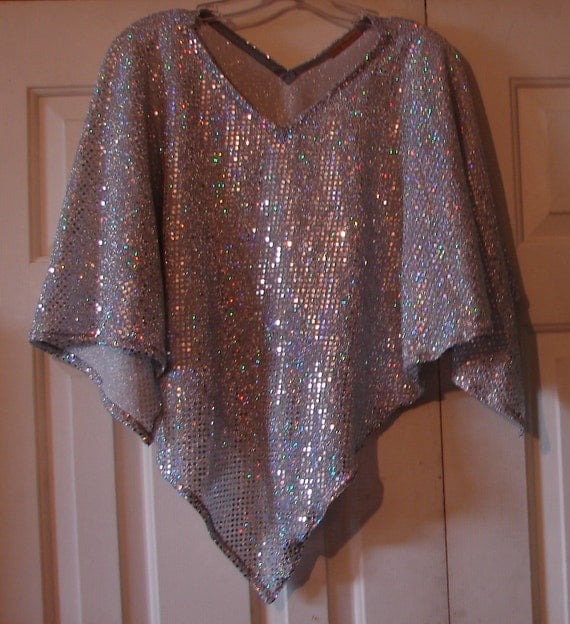 Glitzy Evening Wrap Capelet Shrug Bling top Poncho boho top