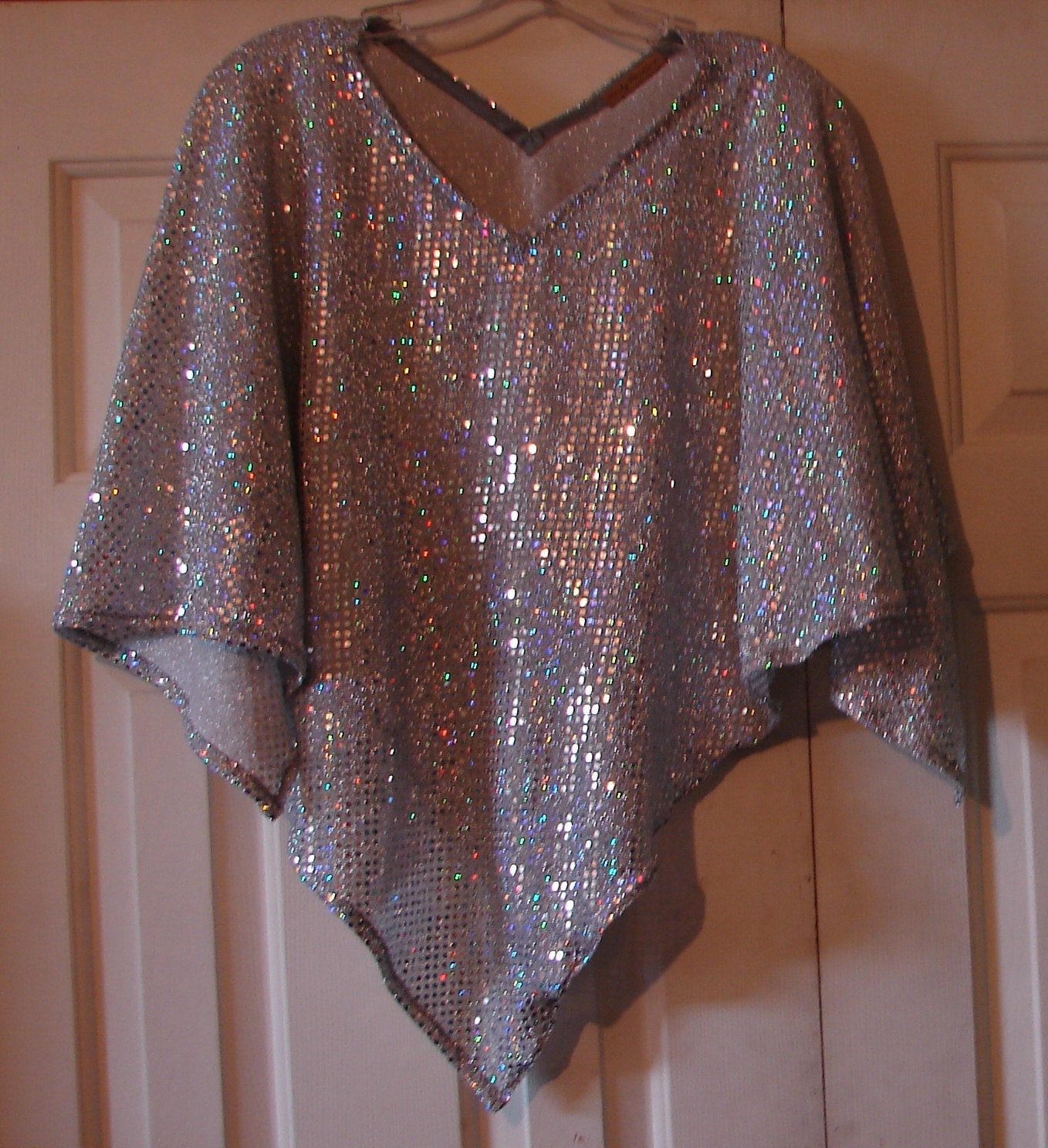 Glitzy Evening Poncho Coverup bling poncho by WindyMountainDesigns