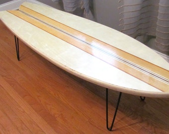 Retro Fish Surfboard Coffee Table