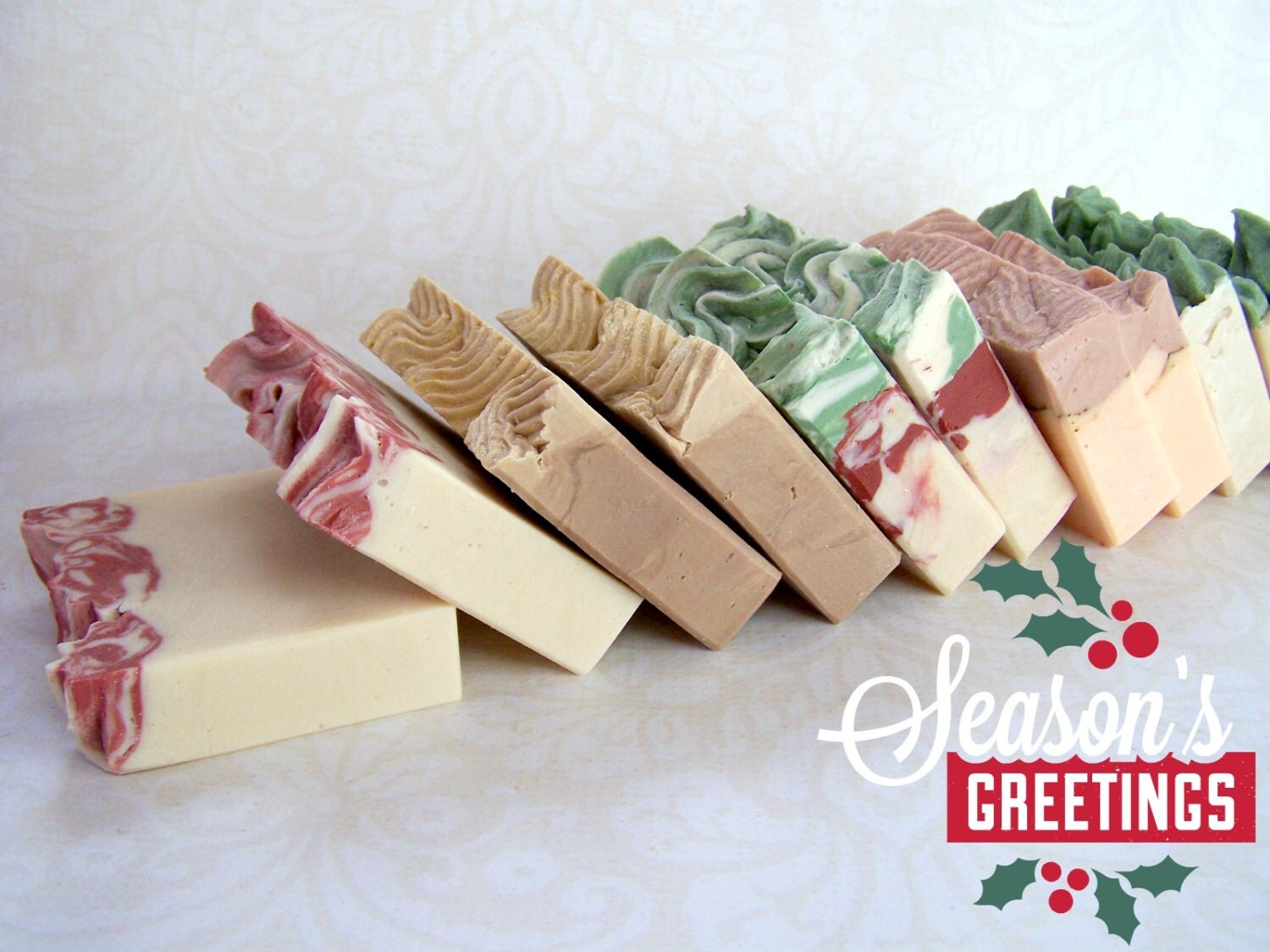 Christmas Soap Sampler 12 bars by saplingnaturals on Etsy