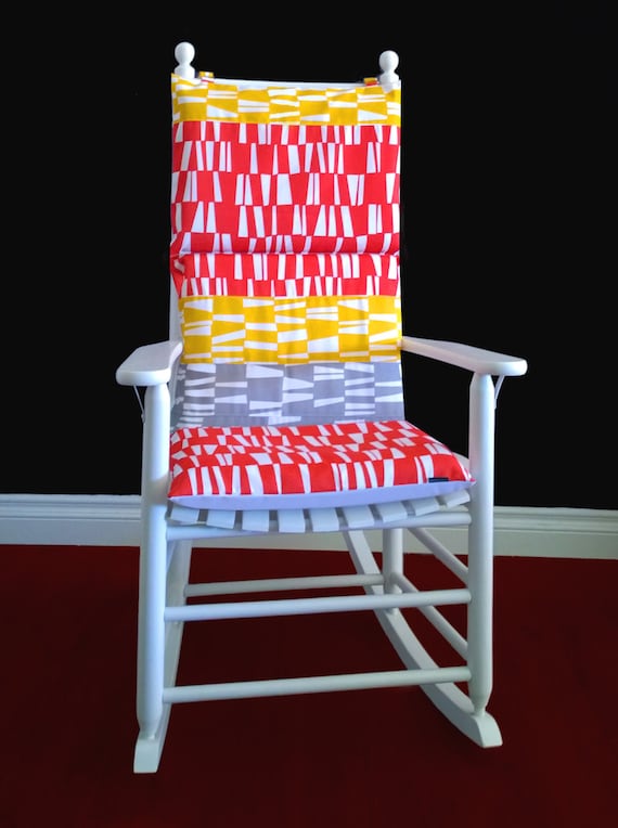 ON SALE Rocking Chair Cushion Sticks Red Yellow by RockinCushions