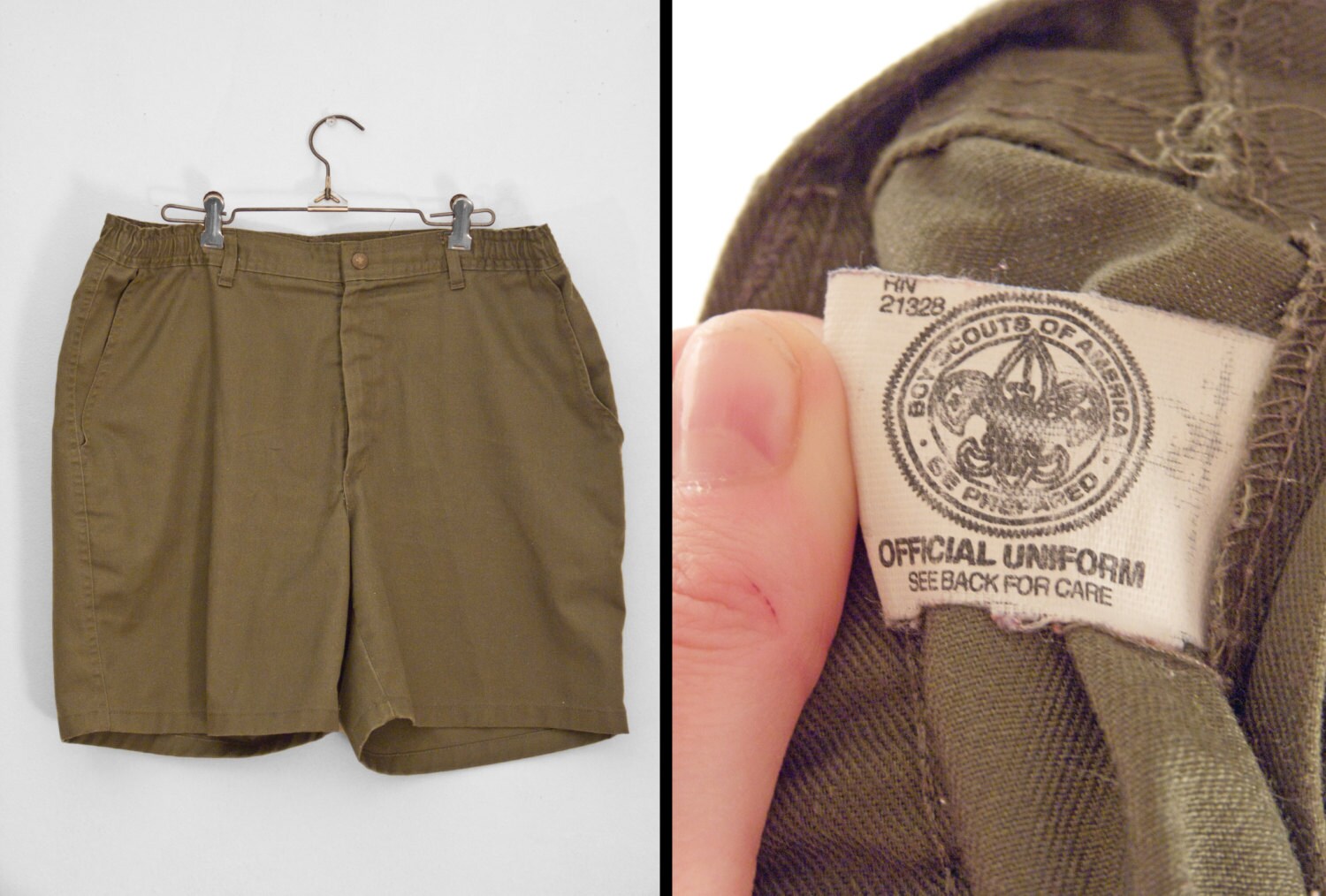 Reserved for Jeanne Boy SCOUTS Shorts 1980s Olive Green Size