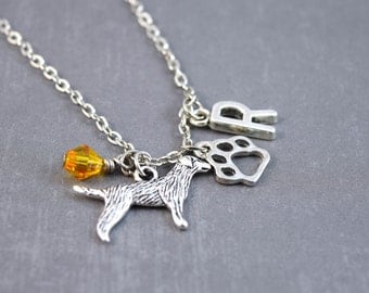 Personalized Dog Necklace - Golden Retriever Necklace - Pet Loss Jewelry - Dog Jewelry - Pet Necklace - Animal Necklace - Dog Pendant
