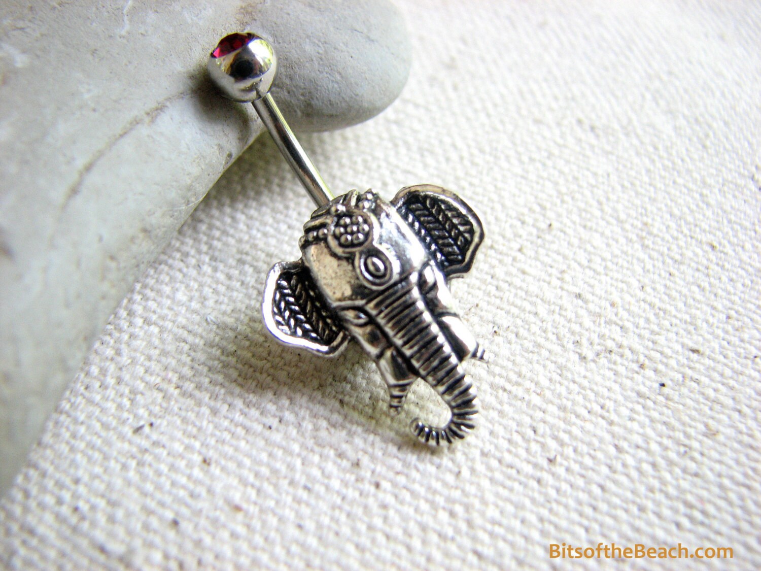 Elephant Belly Button Ring Non Dangle Belly Ring Tribal