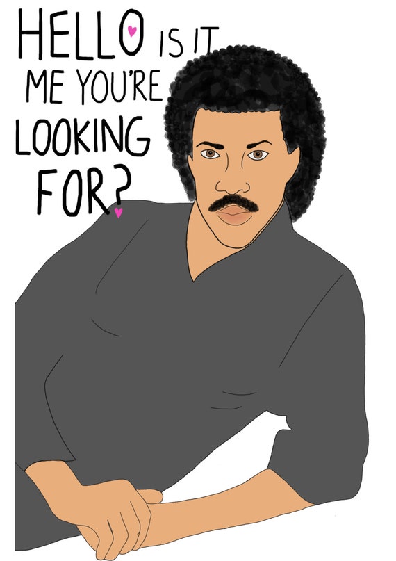 Lionel Richie 'Hello' cheesy funny Valentines card uk