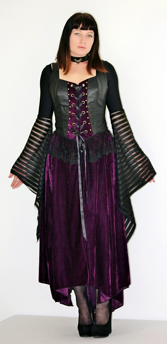 Discounted Gothic Velvet Dress - Steampunk Victorian Renaissance ...
