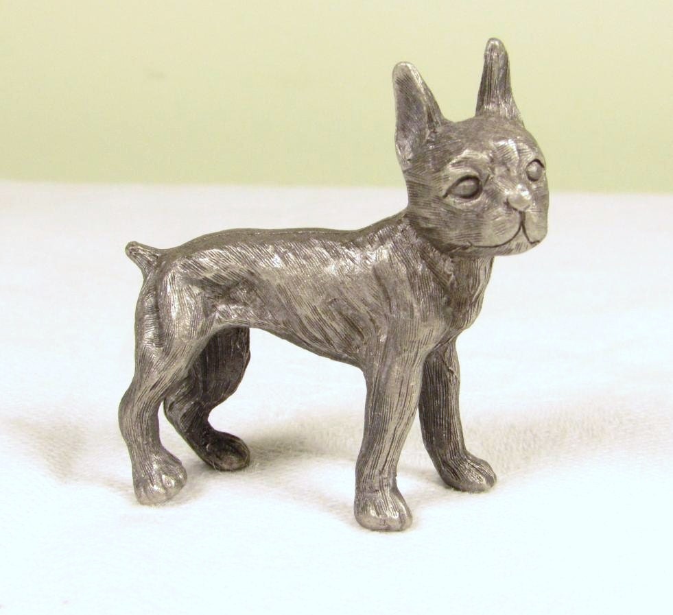Vintage Pewter Boxer Figurine Spoontique Dog Miniature