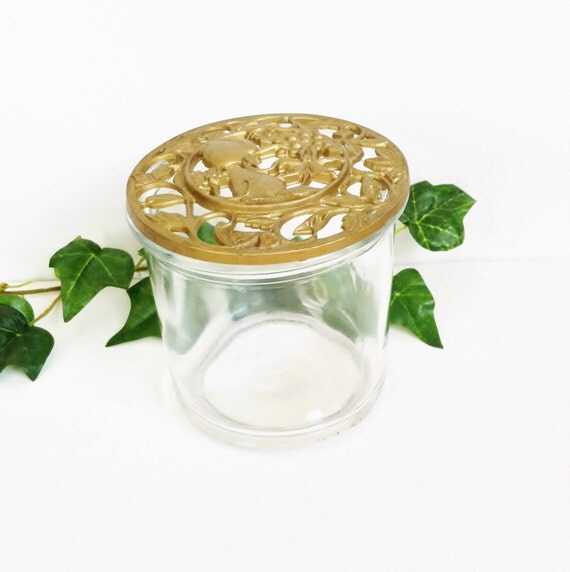 Potpourri Jar Scent Jar Spice Jar Glass Jar by PrettyShinyThings4U