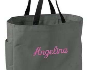 Monogrammed Tote, Bridesmaid Tote, Wedding Favors, Set of Four, Bridesmaids Gifts, Maid of Honor Gift, Bridal Party Gifts, Wedding Gift