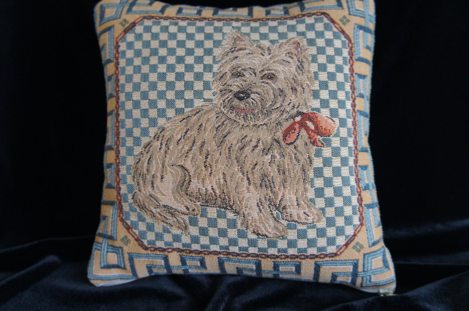 Vintage Tapestry Dog Pillow Throw Pillow Decorative by Horseluxe