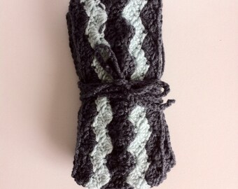 Mint and Charcoal Steering Wheel Cover