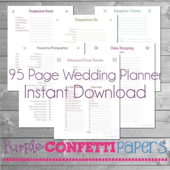All the great planning tools from the Original Wedding Planner Kit in a fresh new layout!  ~~~~~~~~~~~~~~~~~~~~~~~~~~~~~~~~~~~~~~~~~~~~~~~~~~~~~  Planning a wed