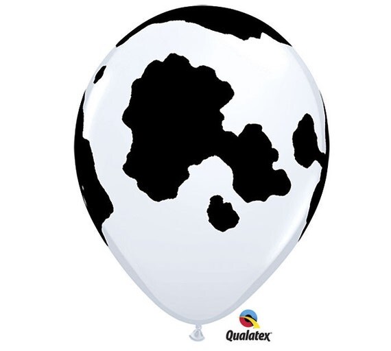 6 count COW Print Balloons AIR or Helium Fill 11” Latex ,Farm Party, Dairy, Petting Zoo, Birthday Favor Fun Party Balloons Can’t Be Missed Il_570xn