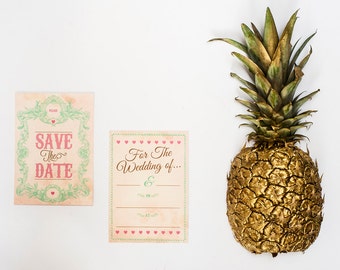 Vintage style ready to write save the dates - pack of 25