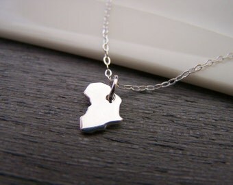 Africa Tiny Charm Necklace Simple Jewelry Everyday Necklace / Gift for Her