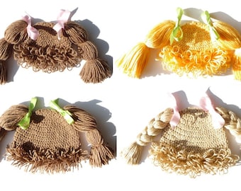 Child Hat Cabbage Patch Hat CROCHET PATTERN Crochet Hat Girl Halloween Costume Photo Prop Children Hats Kids Wig Cabbage Patch Kid Hat Wig