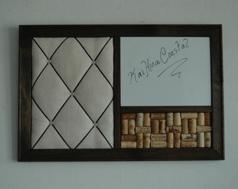 Wine Corkboard, Magnetic Whiteboard & French Memo Board Wall Organizer