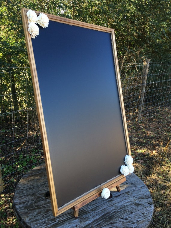 Large Wedding Chalkboard with Easel - Rustic Wedding - Chalkboard Display - 23x35 Rustic Chalkboard - Chalkboard Seating Chart by CountryBarnBabe