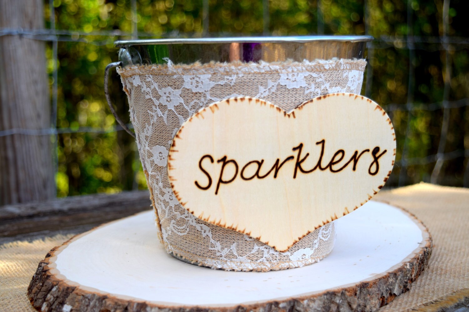 Wedding Sparklers Bucket Rustic Wedding Large by CountryBarnBabe