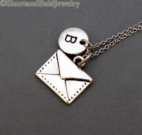 Envelope necklace Envelope charm Love letter envelope