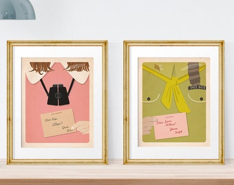 Moonrise Kingdom inspired poster, print set, Wes Anderson, art, printable