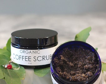 Organic Exfoliating Coffee Scrub to Tone and Detoxify, 4 ounces