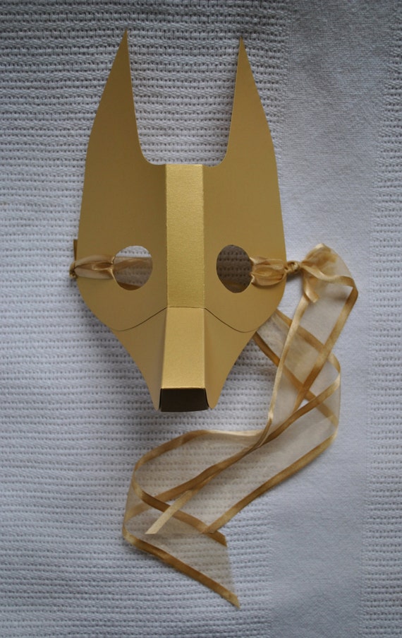 SALE Imperfect Gold Fox Paper Mask