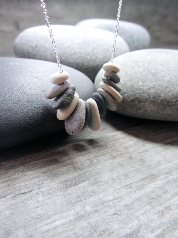 Zen Necklace Stacking Stones Mindfulness Jewelry by Rootiebirds