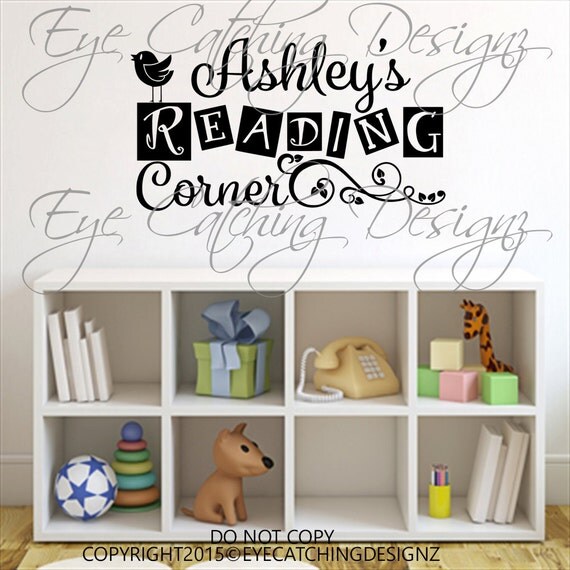 Personalized Name Reading Corner Books Library Toy Room Kids