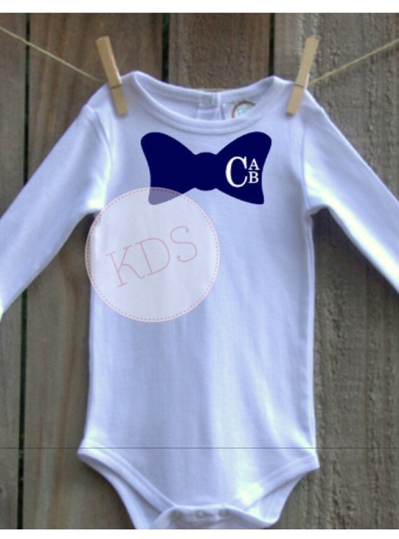 Monogrammed Baby Boy Onesie Newborn Baby by KandiDanielStudios