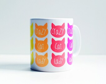 Coffee mug for cat lady - crazy cat lady gift - Christmas ideas for cat ladies - cute unique coffee mug - cat coffee mug