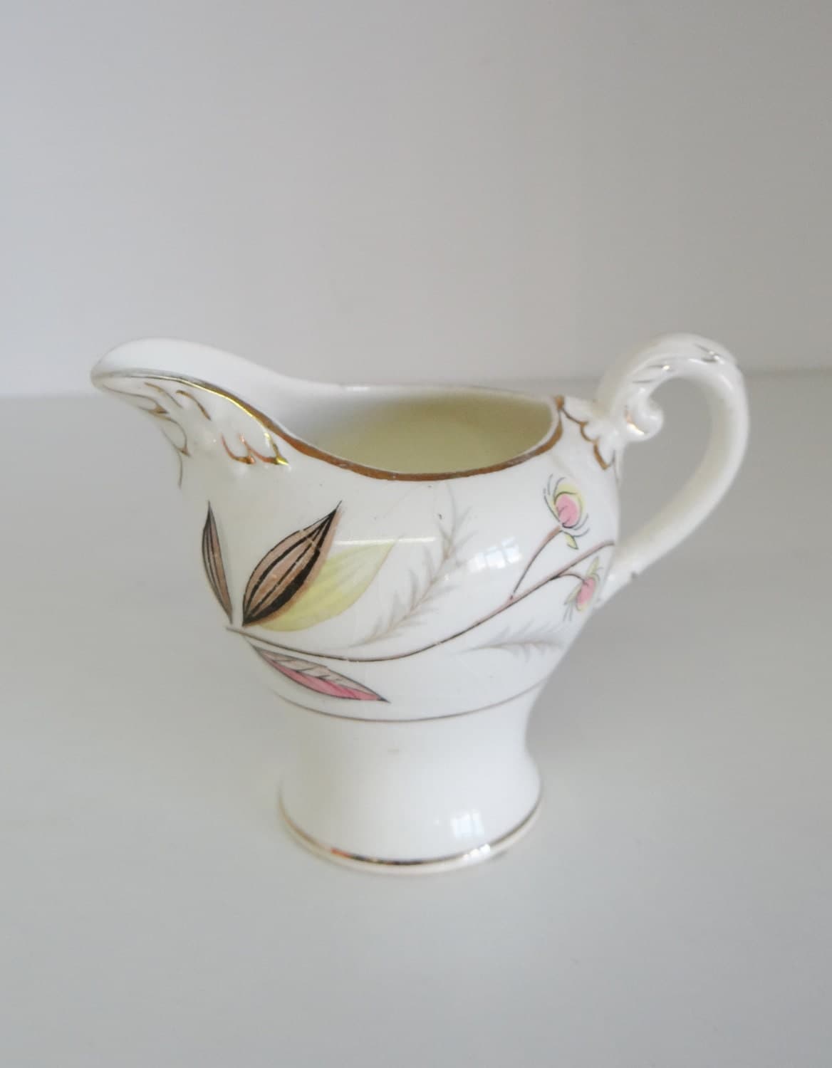 Vintage Creamer Porcelain Milk Jug by Myott Pottery 1950s