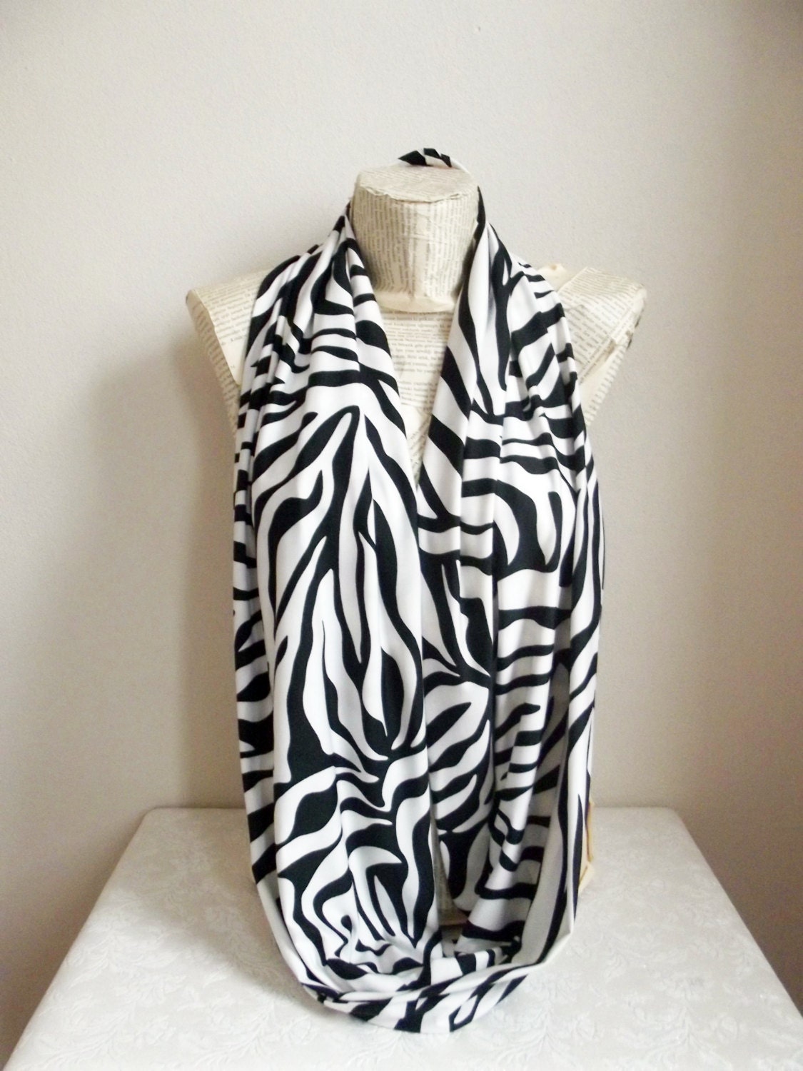 Zebra Scarf Animal Print Zebra Jersey Scarf Infinity Scarf