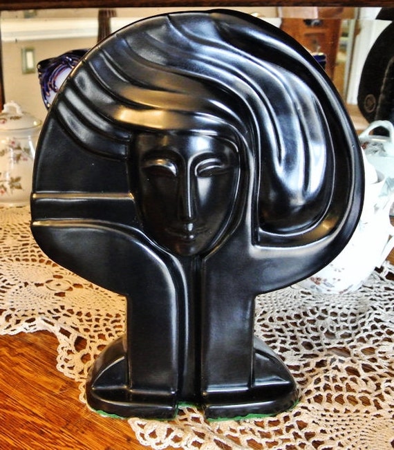 Mid Century Modernist Art Pottery Deco Revival Eames Era Circa 1950s 1960s Harris Potteries Chicago USA Statue Hollywood Regency Home Decor