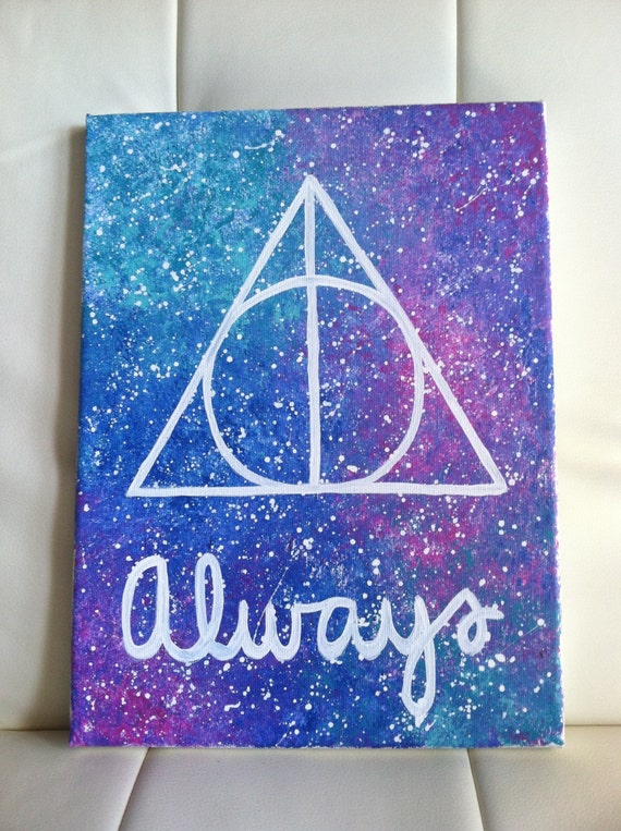 Harry Potter Deathly Hallows Always Galaxy by PaintedPeachStudio