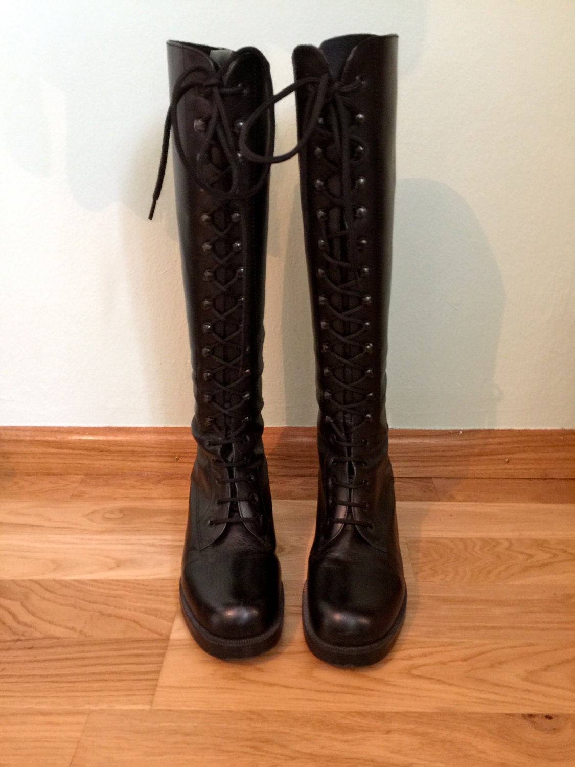 vintage tall lace up boots
