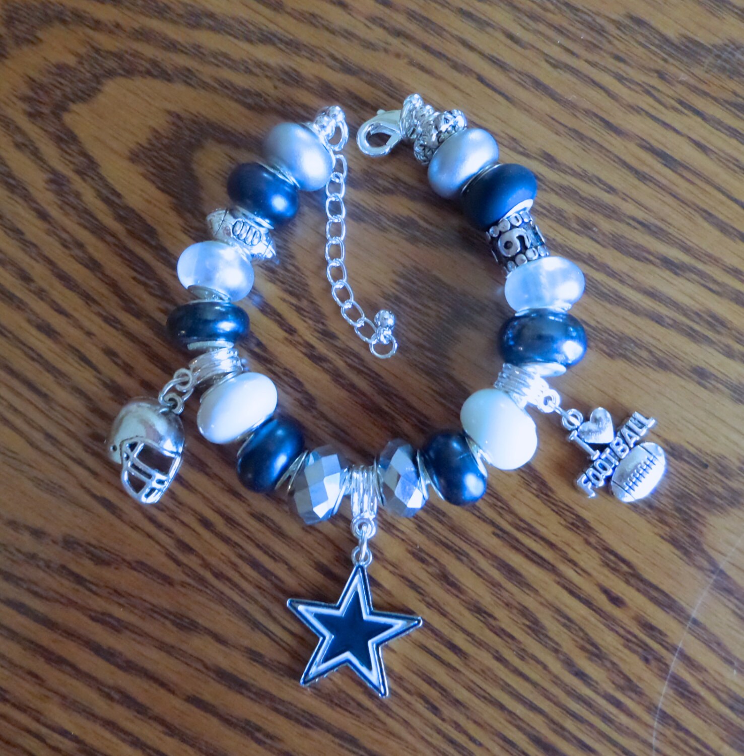 Dallas Cowboys European Charm Bracelet Tony Romo NFL
