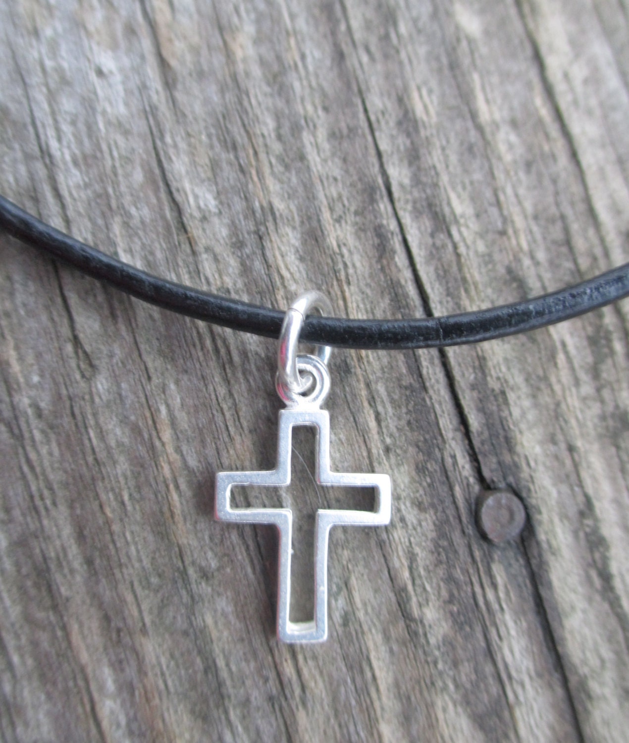 Cross and chain Sterling Silver Cross Necklace Teen boy