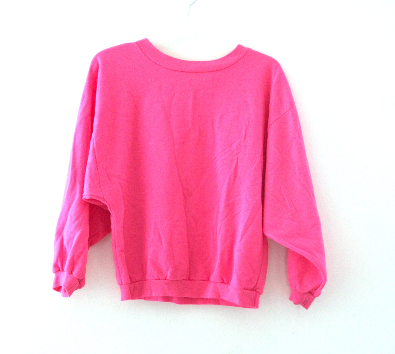 Vintage 80s sweatshirt neon pink acrylic