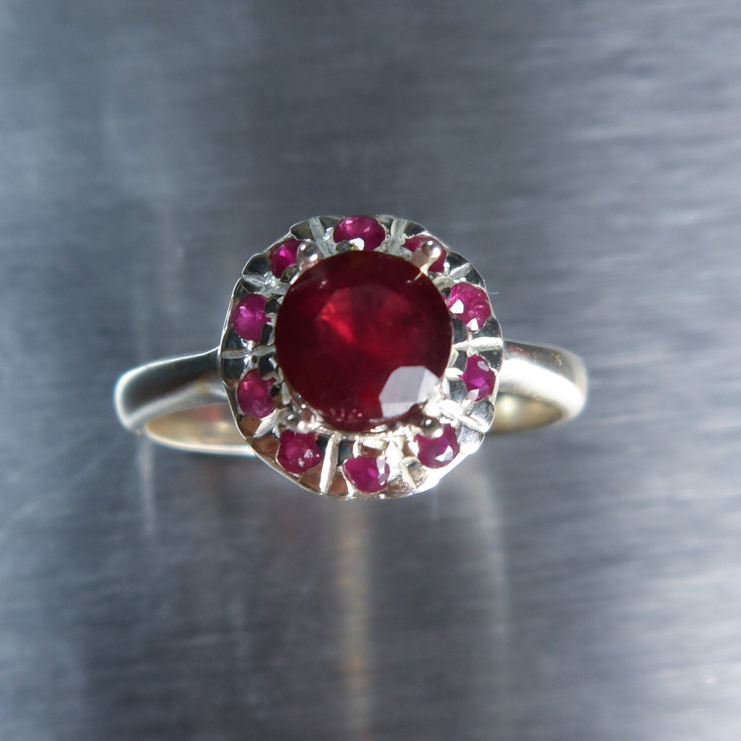 1.30cts Pigeon blood red Ruby ring Sterling .925 silver by EVGAD