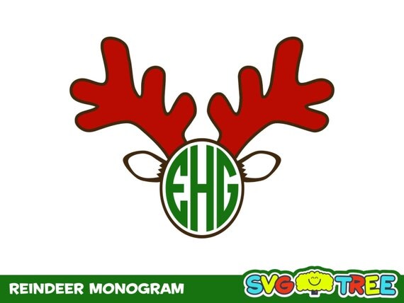 Download Reindeer Monogram Christmas Monogram SVG DXF Vector Files